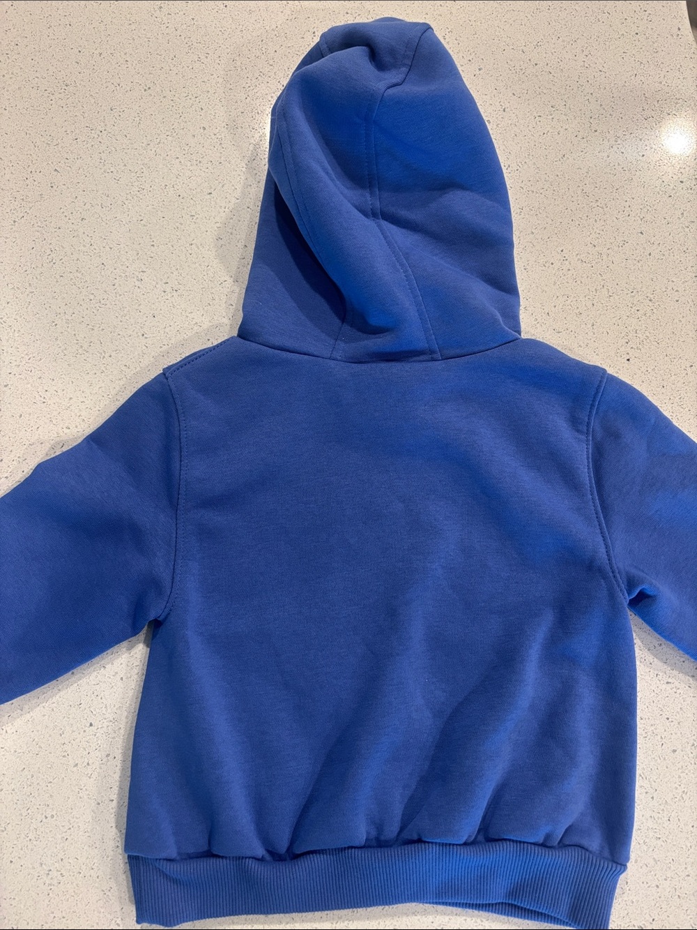 Nike Kids/Toddler Comet Blue Hooded Sweatshirt with Green Swoosh - Picture 5 of 6